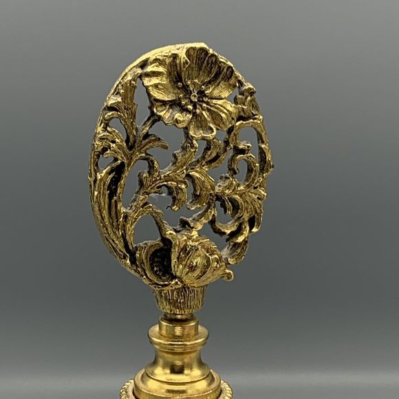 Vtg Ornate Matson Footed Perfume Bottle Dogwood Diamond Point Cut Glass Ormolu - Picture 3 of 17